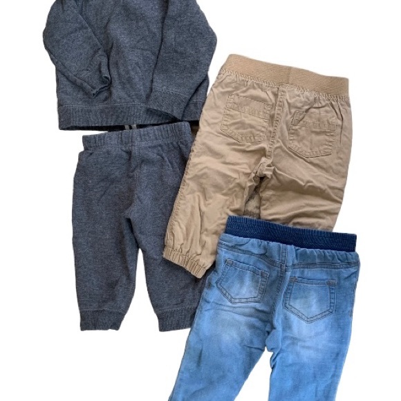 6-9 month Boys Bundle, 3 pairs of pants and a sweatshirt - Picture 2 of 8